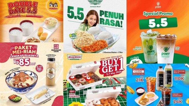 10 Promo Makanan dan Minuman 5.5, Diskon HokBen hingga Marugame Sayang Dilewatkan