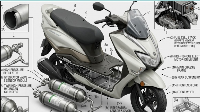 Kolaborasi Raksasa Otomotif Jepang Bikin Skuter Hidrogen Tandingan Motor Listrik Baterai