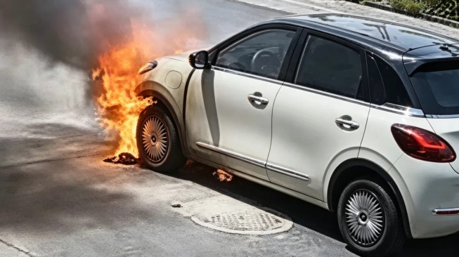 Viral Wuling Binguo Hangus Terbakar saat Sedang Parkir