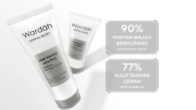 Wardah Face Wash Crystal Secret NMF Amino AHA PHA Clarifying Foaming Cleanser (Shopee)