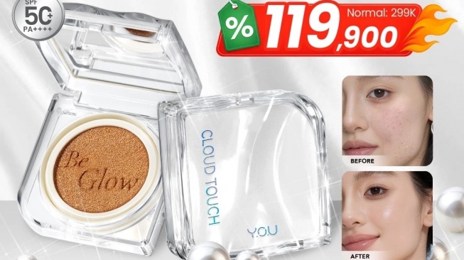 Y.O.U Cloud Touch Glasting Glow Serum Cushion (Shopee)