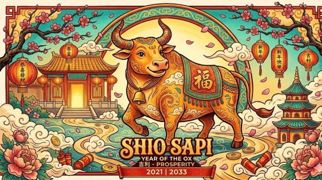 Ilustrasi shio sapi (Gemini AI)