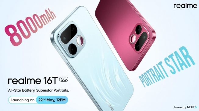 Realme 16T 5G Debut Pekan Depan, Usung Baterai Jumbo 8.000 mAh