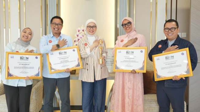 PT Pegadaian mengantongi penghargaan BEMA 2026 untuk kategori Key Elements of Marketing, Tech-Marketing, serta Entrepreneurial Marketing. (Dok: Pegadaian)