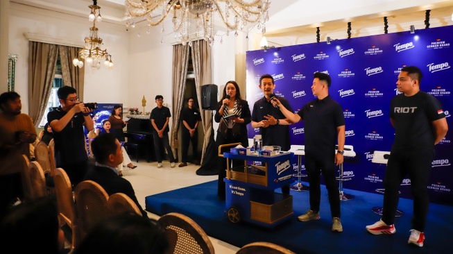 Suasana peluncuran program Road to Berlin Marathon 2026 oleh Tempo Tisu di Jakarata, Selasa (12/5/2025). [Suara.com/Alfian Winanto]
