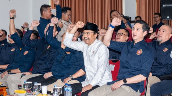 Menteri Sosial Saifullah Yusuf (Gus Ipul), di Sekolah Rakyat Menengah Atas (SRMA) 13 Bekasi, Jawa Barat, Rabu (13/5/2026). (Dok: Kemensos)