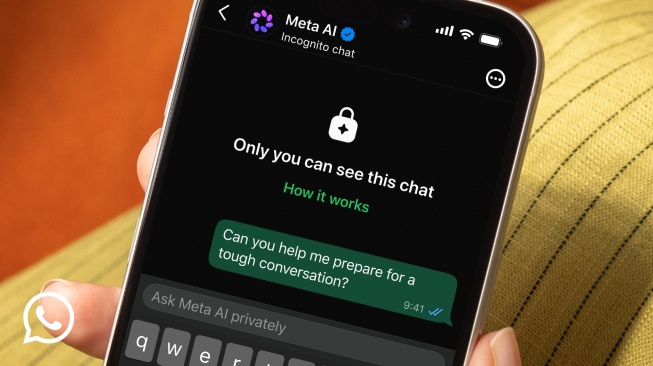 WhatsApp Luncurkan Obrolan Incognito dengan Meta AI, Fitur Chat Privat, Tak Bisa Diakses Siapa Pun