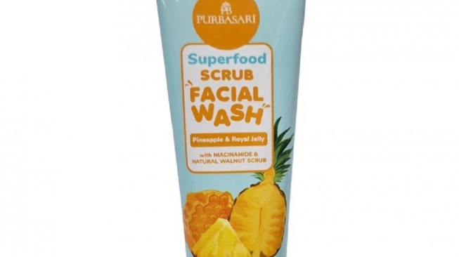 Purbasari Superfood Scrub Facial Wash Pineapple & Royal Jelly (Shopee)