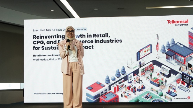 VP Corporate Innovation, Sustainability, and Marketing Telkomsel, Mia Melinda dalam FGD &ldquo;Reinventing Growth in Retail, Consumer Product Goods (CPG), and E-Commerce Industries for Sustainable Impact&rdquo; yang digelar di Jakarta, Selasa (13/5/2026). [Telkomsel]