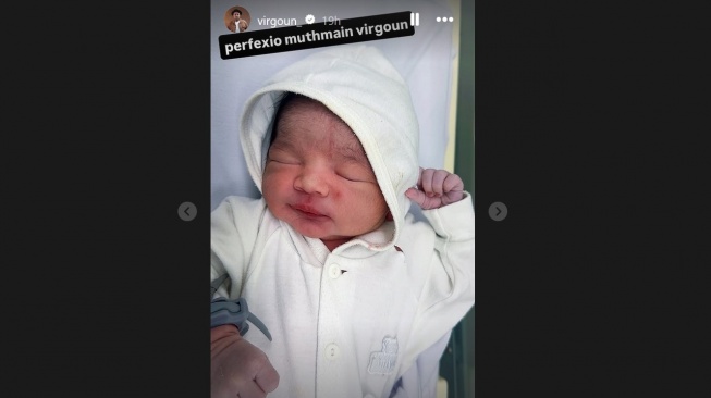 Istri Virgoun, Lindi Fitriyana melahirkan anak pertama berjenis kelamin laki-laki dan diberi nama Perfexio Muthmain Virgoun. [Instagram]