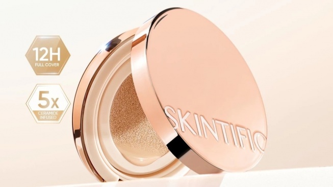 Skintific Cover All Perfect Cushion Flawless Glow Finish (Shopee)