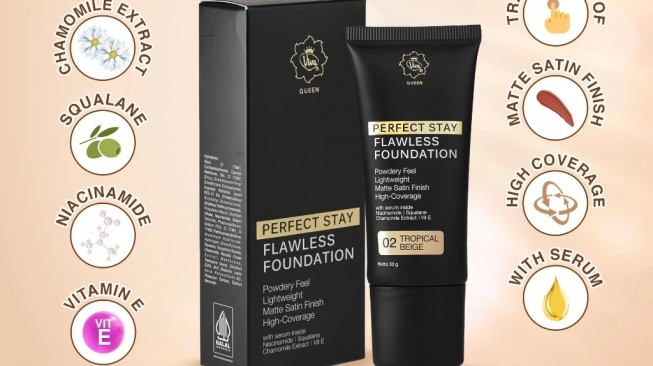 Viva Queen Perfect Stay Serum Flawless Foundation (Shopee)