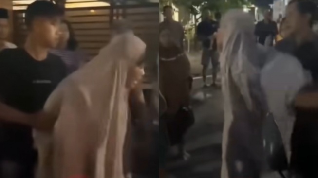 Emak-Emak Bermukena Diduga Maling Motor Saat Magrib, Video Penangkapan Viral