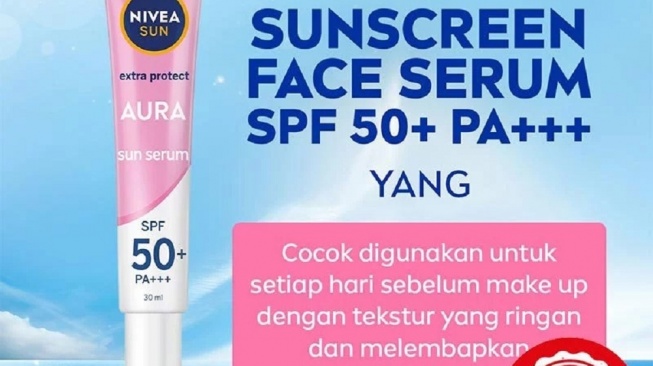 Nivea SUN Face Serum Extra Protect Aura SPF 50+ PA+++ (Shopee)