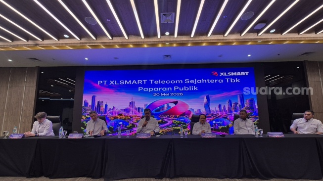 Paparan Publik XLSMART di Jakarta, Rabu (20/5/2026). [Suara.com/Dythia]