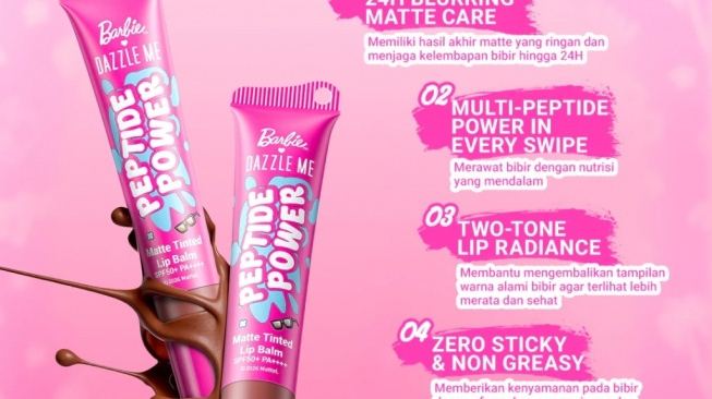 Barbie x Dazzle Me Peptide Power Matte Tinted Lip Balm (Shopee)
