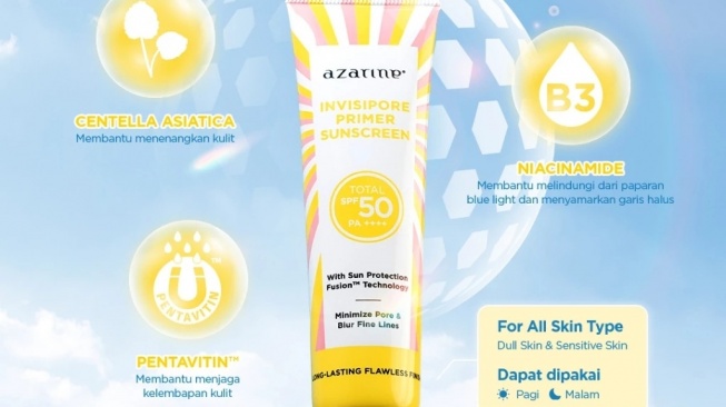 Azarine Invisipore Primer Sunscreen SPF 50 PA++++ (Shopee)