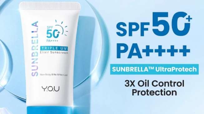 YOU Sunbrella Triple UV Elixir Sunscreen SPF50+ PA++++ (Shopee)