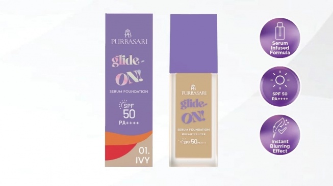 Purbasari Glide On Serum Foundation SPF 50 PA++++ (Shopee)