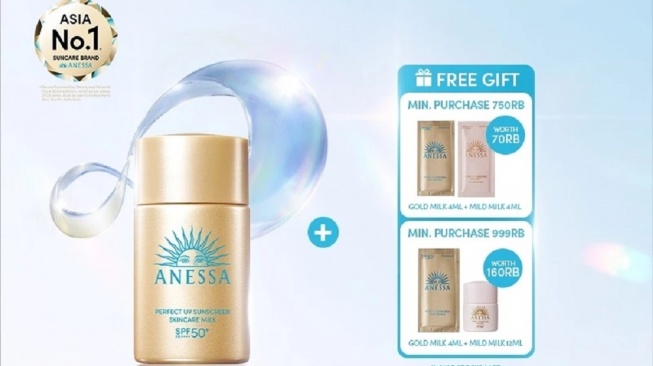 ANESSA Perfect UV Sunscreen Skincare Milk SPF50+ PA++++ (Shopee)
