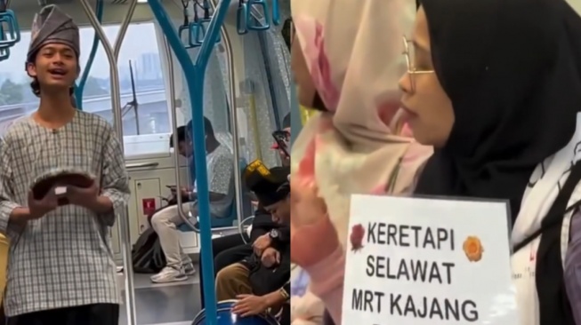 Bikin Heboh! Rombongan Orang Berselawat dan Main Rebana di dalam MRT Jadi Omongan