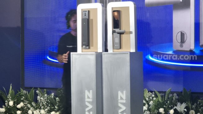 Peluncuran smart lock door Ezviz di Jakarta, Selasa (26/5/2026). [Suara.com/Dythia]