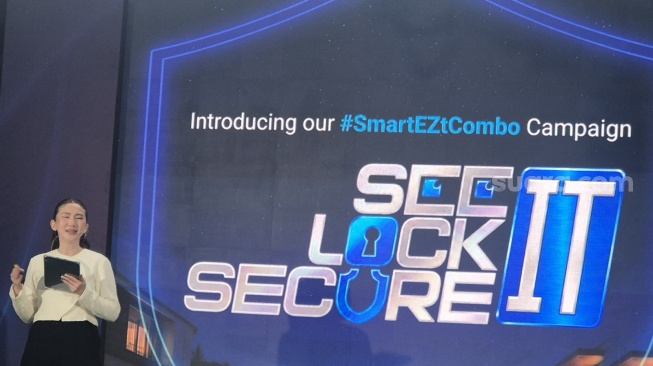 Marketing Manager EZVIZ Indonesia, Oktavia Mega Wati dalam peluncuran smart lock door Ezviz di Jakarta, Selasa (26/5/2026). [Suara.com/Dythia]
