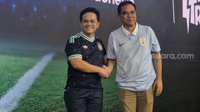 Kolaborasi Telkomsel - TVRI menghadirkan Bola Gembira MAXStream TV di Jakarta, Selasa (26/5/2026). [Suara.com/Dythia]