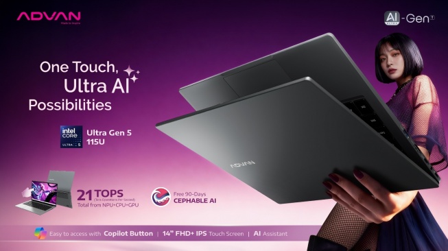 ADVAN Resmi Meluncurkan AIGEN Ultra, Laptop AI untuk Pekerja Digital