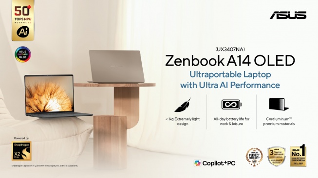 Zenbook A14 OLED (UX3407NA). [Asus Indonesia]