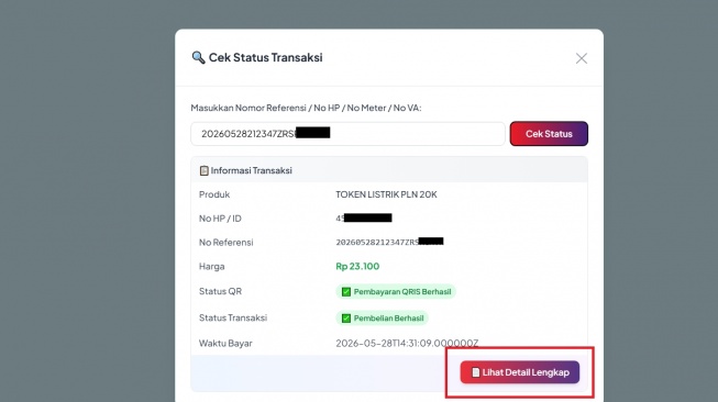 Tutorial isi token listrik di Topup Suara [Screenshot Topup Suara.com]