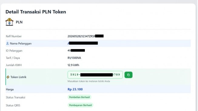 Tutorial isi token listrik di Topup Suara [Screenshot Topup Suara.com]