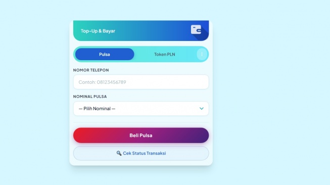 Tutorial isi token listrik di Topup Suara [Screenshot Topup Suara.com]