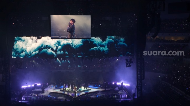 Kehadiran Jerry Yan dalam konser FForever di Indonesai Arena, Jakarta pada Jumat (29/5/2026) malam begitu dielu-elukan penggemarnya. [Rena Pangesti/Suara.com]