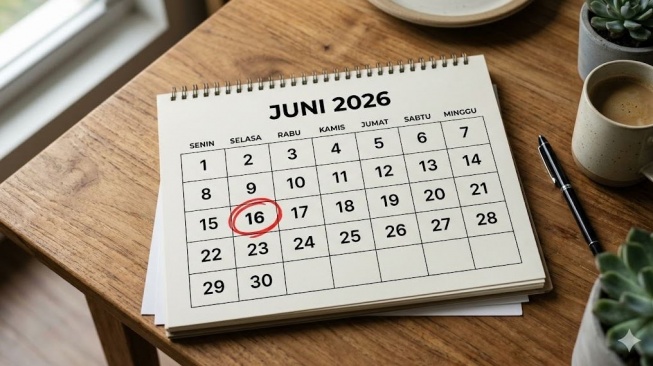 Ilustrasi kalender Juni 2026, tanggal 16 libur apa? (Gemini AI)