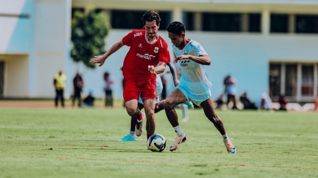 Timnas Indonesia saat menjalani uji coba internal di Stadion Madya Senayan, Jakarta, Sabtu (30/5/2026). [PSSI]