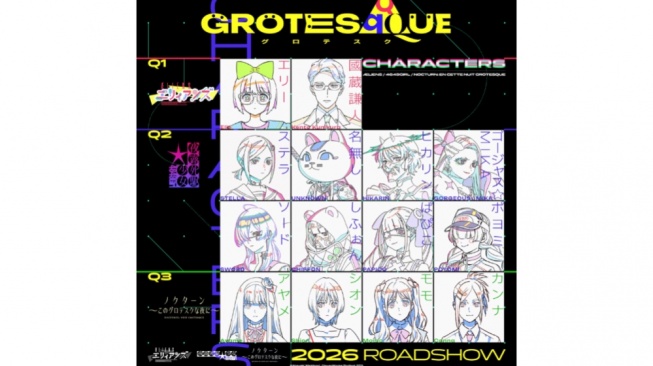 Grotesqqque, Film Omnibus Anime Orisinal CloverWorks Umumkan 14 Pemeran