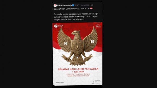 Poster Hari Lahir Pancasila BRIN yang Viral. (X/mdlwlrma)