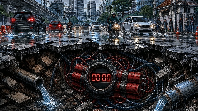 Bom Waktu di Bawah Aspal Jakarta: Mengapa Jalan Amblas Bisa Terjadi Lagi?