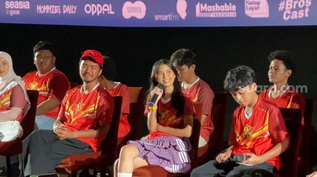 Konferensi pers film animasi Garuda di Dadaku di kawasan Kuningan, Jakarta Selatan pada Rabu, 3 Juni 2026. [Suara.com/Tiara Rosana]