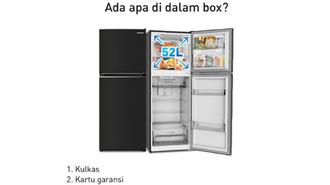 Panasonic Kulkas 2 Pintu 197L NR-TC211BUKD (shopee)