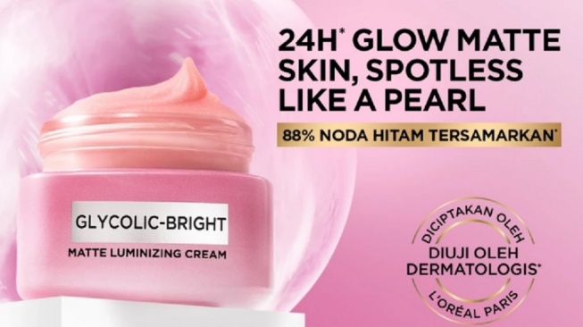L'Oreal Paris Glycolic Bright Matte Luminizing Cream (Shopee)
