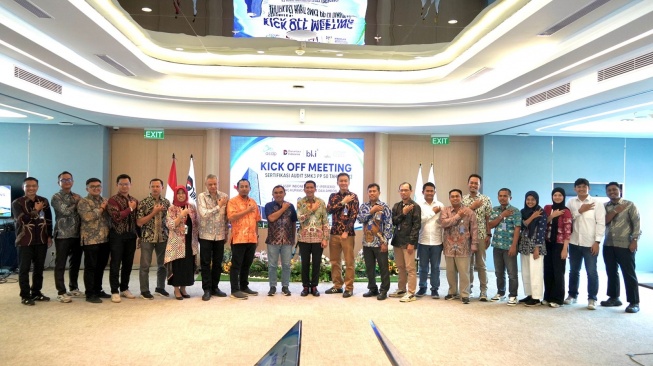 PT Biro Klasifikasi Indonesia (Persero) atau BKI menyelenggarakan Kick Off Meeting Sertifikasi Audit Sistem Manajemen Keselamatan dan Kesehatan Kerja (SMK3) PT ASDP Indonesia Ferry (Persero) di Aula Bhineka, Kantor Pusat BKI, Jakarta. [ho]