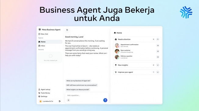 Conversations 2026, Meta memperkenalkan Business Agent. [Meta Indonesia]