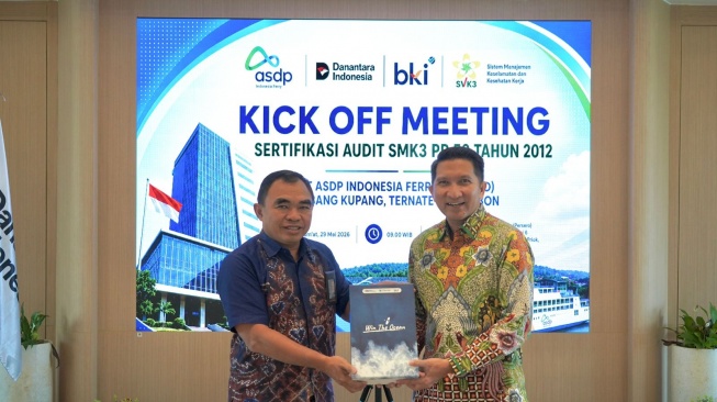 PT Biro Klasifikasi Indonesia (Persero) atau BKI menyelenggarakan Kick Off Meeting Sertifikasi Audit Sistem Manajemen Keselamatan dan Kesehatan Kerja (SMK3) PT ASDP Indonesia Ferry (Persero) di Aula Bhineka, Kantor Pusat BKI, Jakarta. [ho]