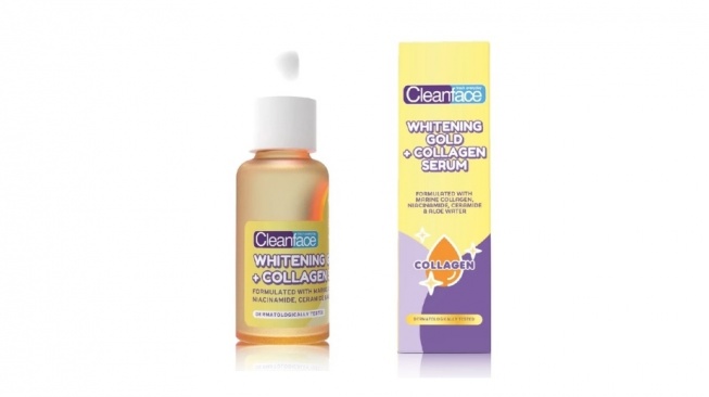 Cleanface Whitening Gold + Collagen Serum (Shopee)