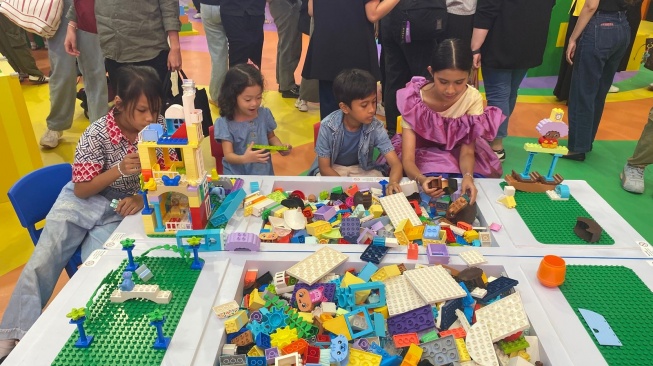 Quinn Salman dalam acara LEGO Playground 'Main dan Jadi Hebat' di Jakarta Pusat. (Suara.com/Fajar Ramadhan)