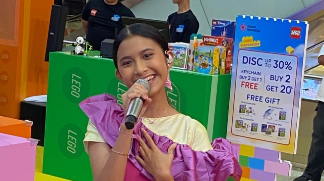 Quinn Salman dalam acara LEGO Playground 'Main dan Jadi Hebat' di Jakarta Pusat. (Suara.com/Fajar Ramadhan)
