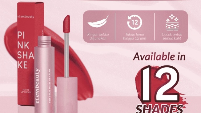 EIEM Beauty Pink Shake Matte Lip Cream (Shopee)