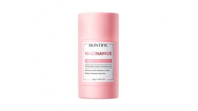 SKINTIFIC Niacinamide Bright Boost Clay Stick (Shopee)